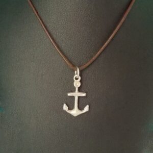 Sterling silver pendant with leather chain