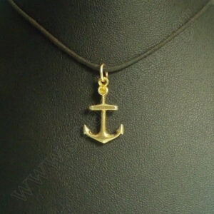 Gold plated sterling silver pendant with leather chain